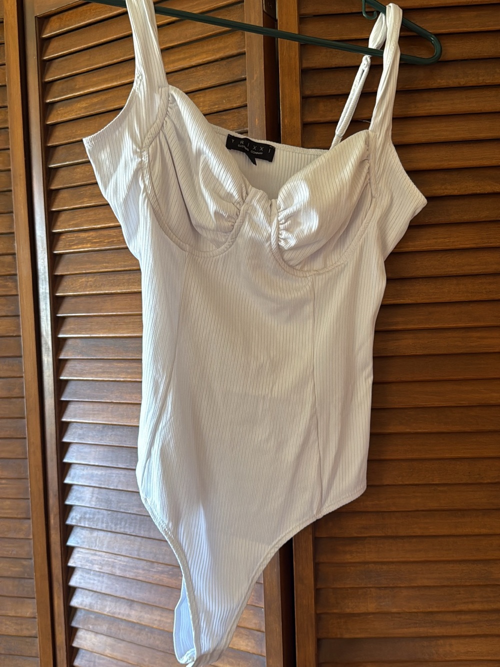 White Ribbed Bustier Bodysuit